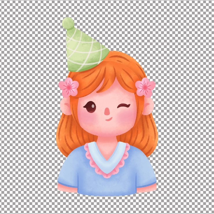 PSD 귀여운 소녀 일러스트레이션