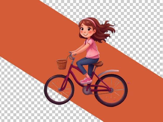 PSD a cute girl ridding bicycle