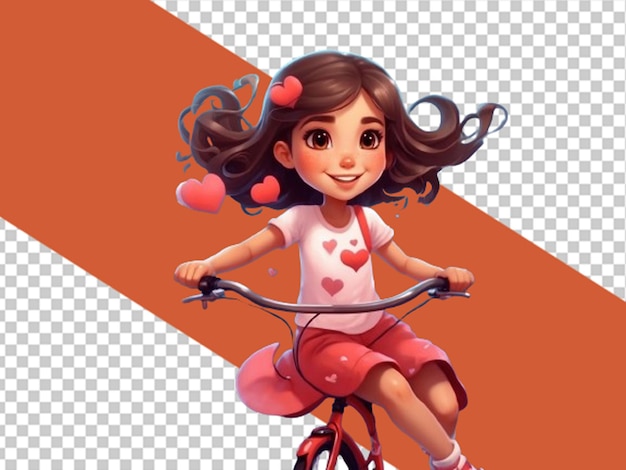 PSD a cute girl ridding bicycle