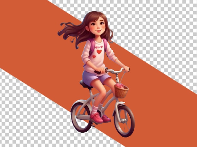 A cute girl ridding bicycle