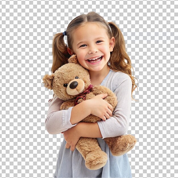 PSD cute girl with her teddy bear