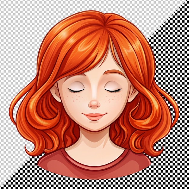 PSD cute girl with red hair