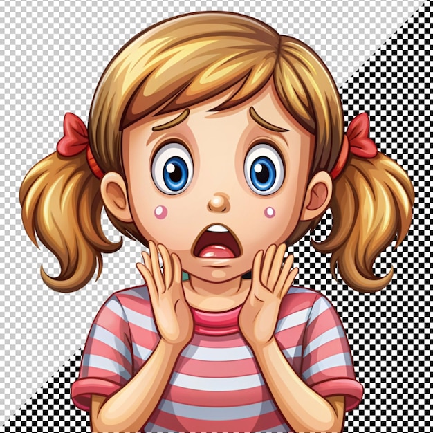 PSD cute girl with scared expression