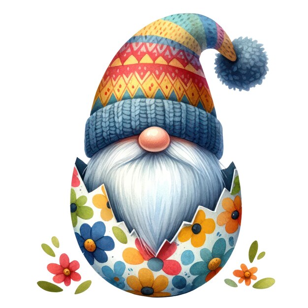 PSD cute gnome easter day clipart illustration