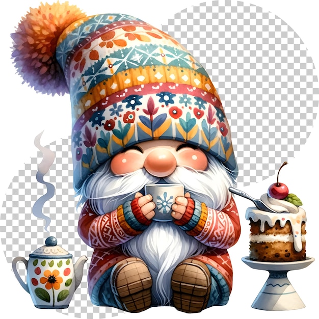 PSD cute gnome spring seasonal clipart illustration