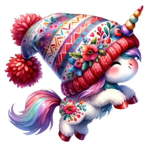 PSD cute gnome unicorn valentines clipart illustration