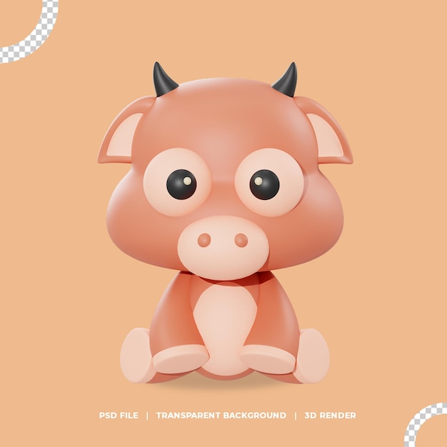 PSD cute goat 3d illustration