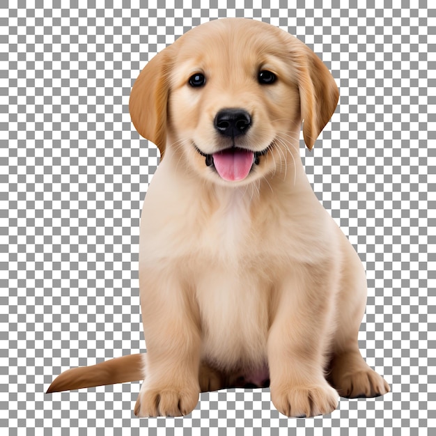 PSD cute golden retriever dog puppy breed isolated on transparent background