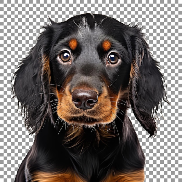 PSD cute gordon setterr dog puppy breed isolated on a transparent background