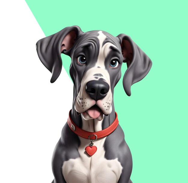 PSD cute great dane dog