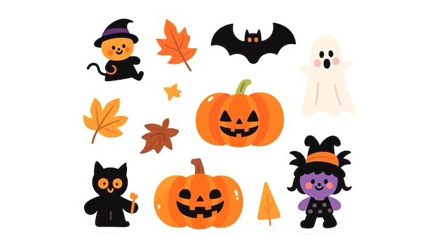 Cute Halloween Characters and Decorations