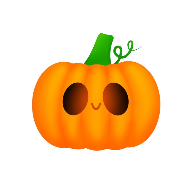 PSD cute halloween pumpkin isolated on white background