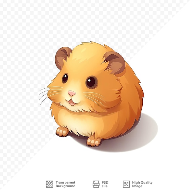 PSD a cute hamster with a white background and a brown rat on the front.