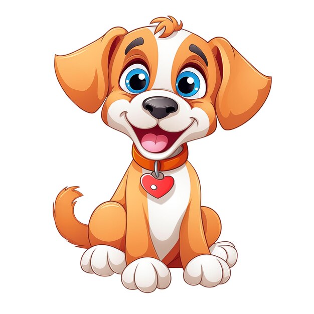 PSD cute and happy cartoon puppy isolated