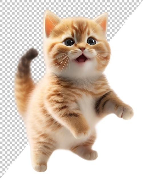 PSD cute happy cat isolated background