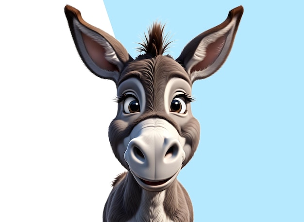 PSD cute happy donkey in 3d