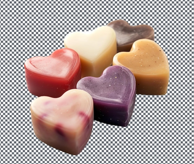 Cute heart shaped soap isolated on transparent background