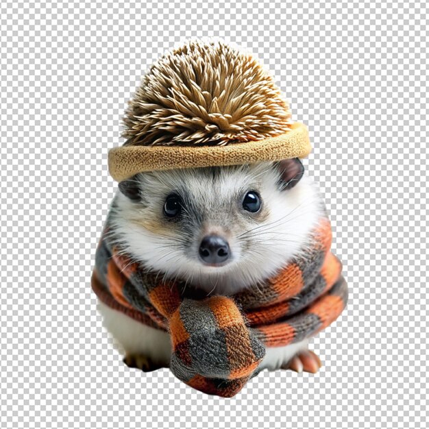 PSD cute hedgehog on transparent background