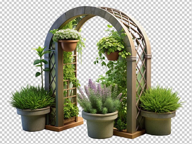 PSD cute herb garden arch