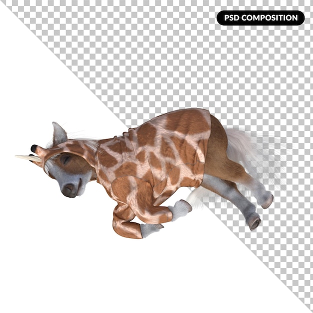 PSD cute horse isolated 3d rendering