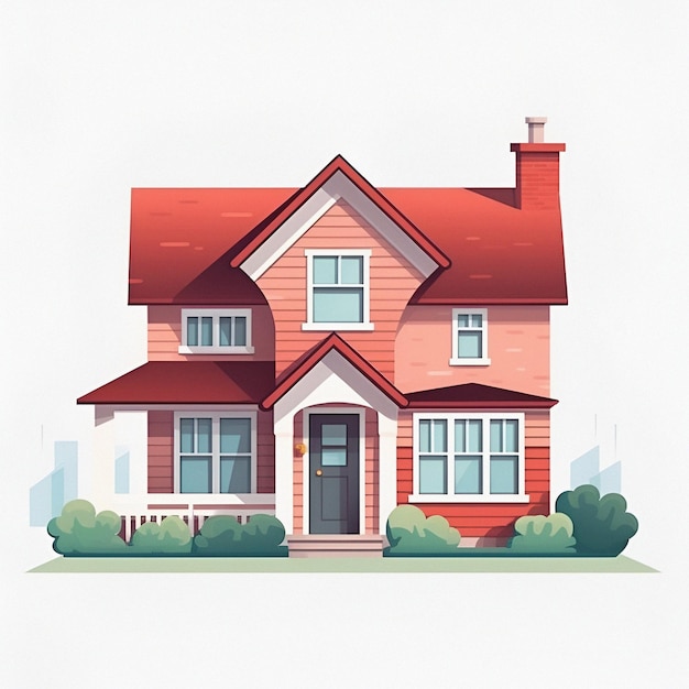 PSD cute house illustration