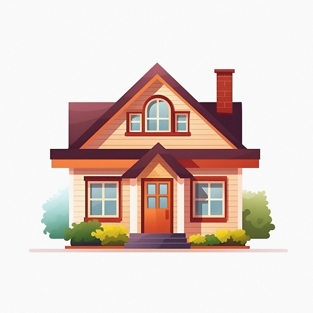 PSD cute house illustration