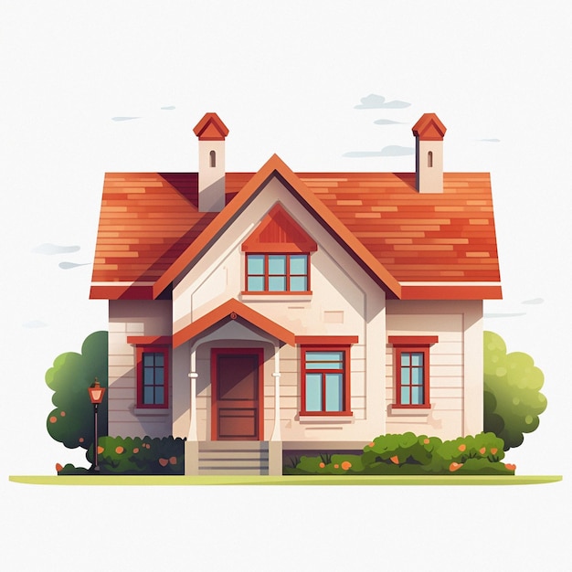 PSD cute house illustration