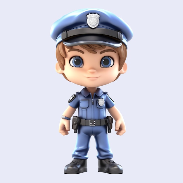 PSD 警察の職業のかわいいイラスト