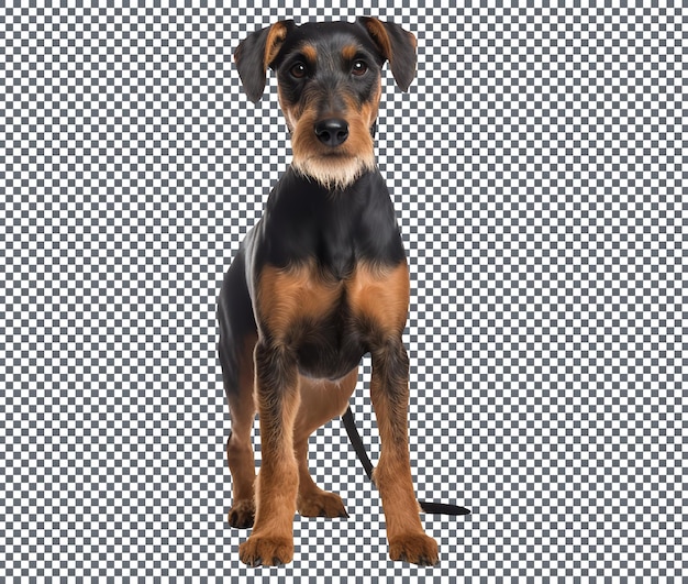PSD cute jagdterrier breed dog isolated on a transparent background