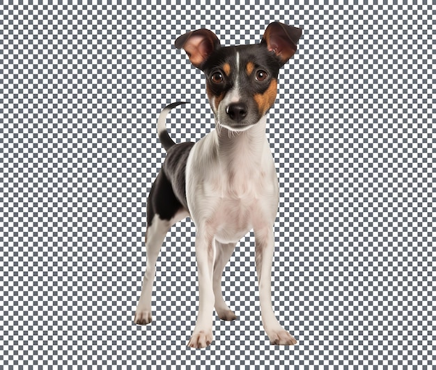 Cute japanese terrier breed dog isolated on a transparent background