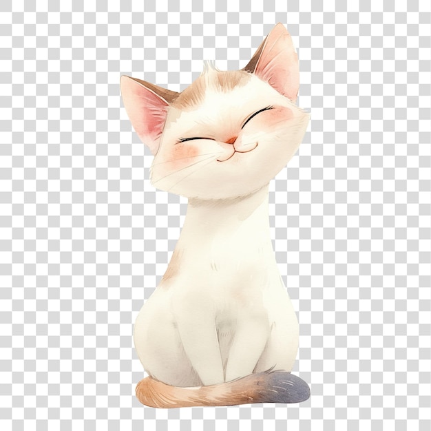 Cute kitten cartoon style isolated on transparent background png