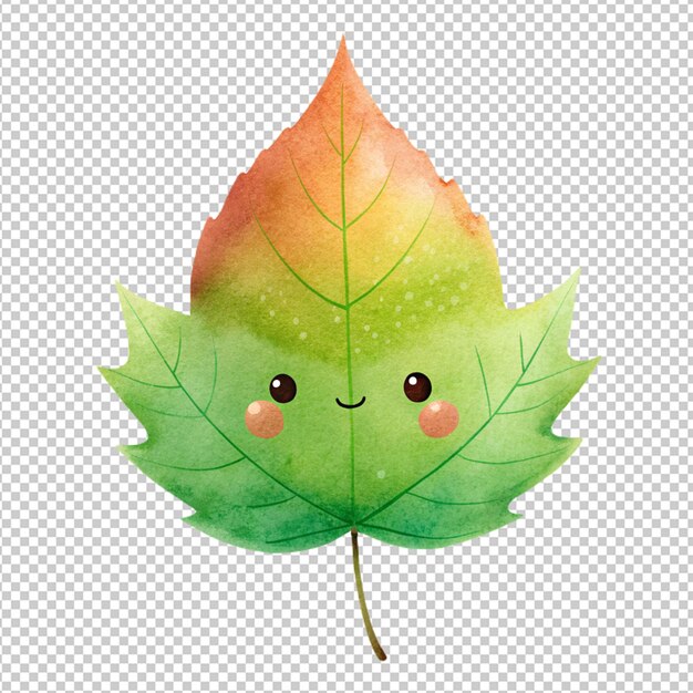 PSD cute leaf on transparent background