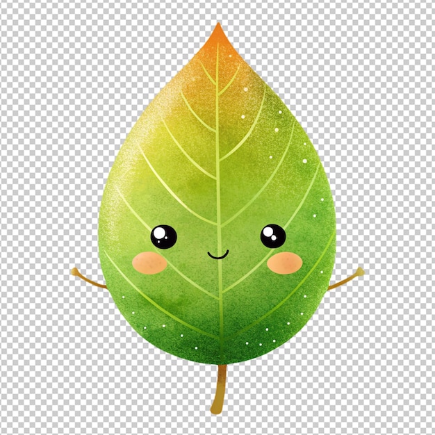 PSD cute leaf on transparent background