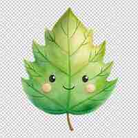 PSD cute leaf on transparent background