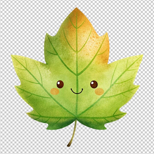 PSD cute leaf on transparent background