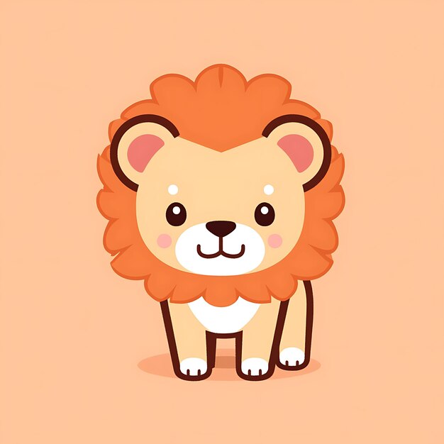 PSD cute lion flat vector graphic simple minimal freepik svg