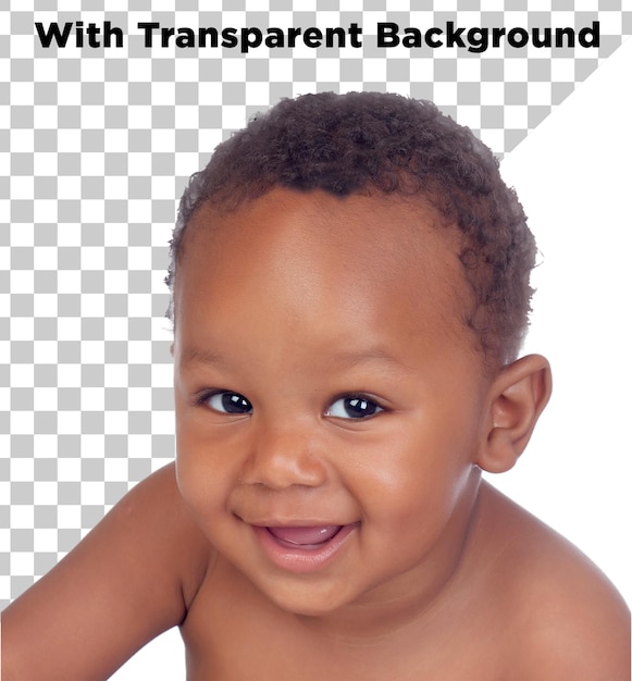 Cute Little African Baby PNG PSD Isolado em fundo transparente
