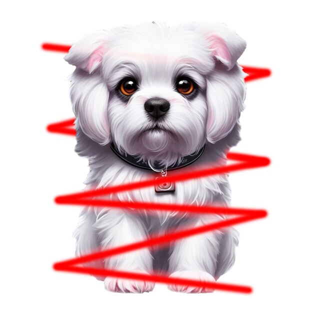 PSD cute little dog design for tshirt print digital print art of dog in png