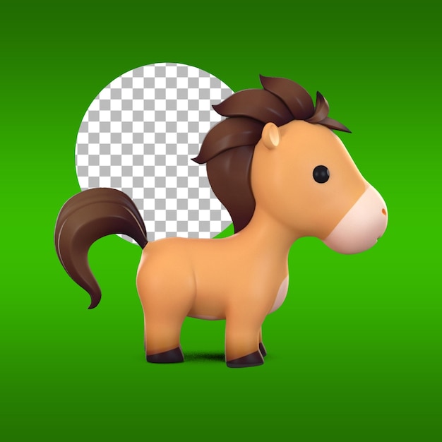 PSD cute little horse toy for kids suitable for element design