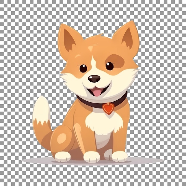 PSD cute little puppy sticker isolated on transparent background