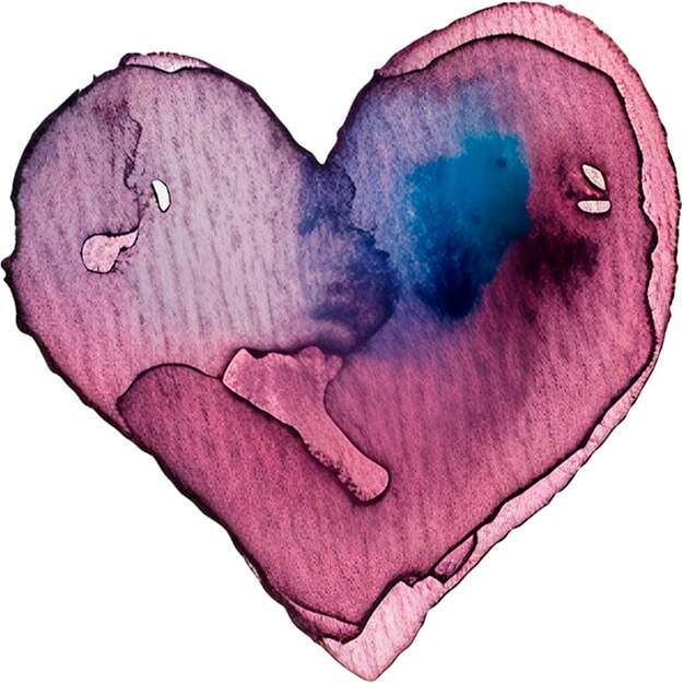 Cute little watercolor colored heart