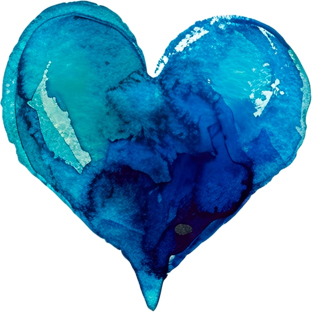PSD cute little watercolor colored heart