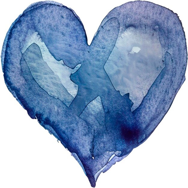 PSD cute little watercolor colored heart