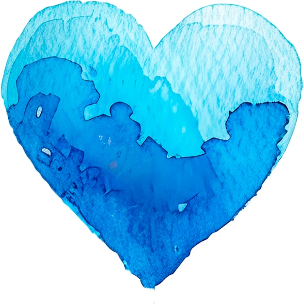 PSD cute little watercolor colored heart