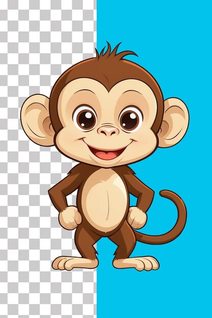 PSD cute monkey cartoon illustration