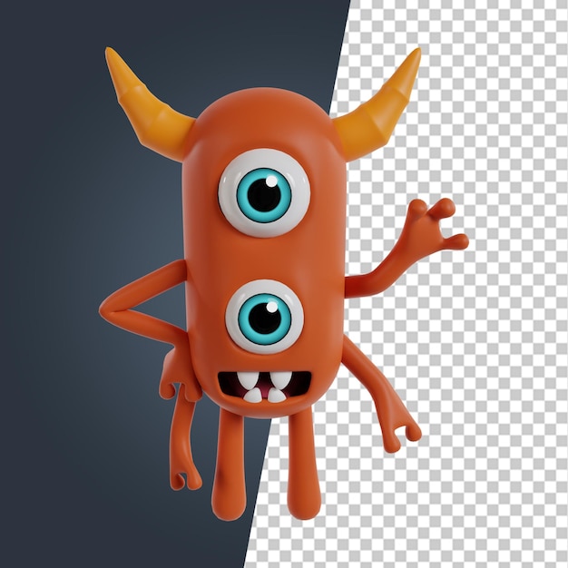 Cute monster 3d render