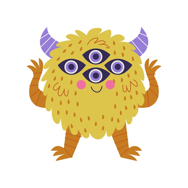 PSD cute monster illustration