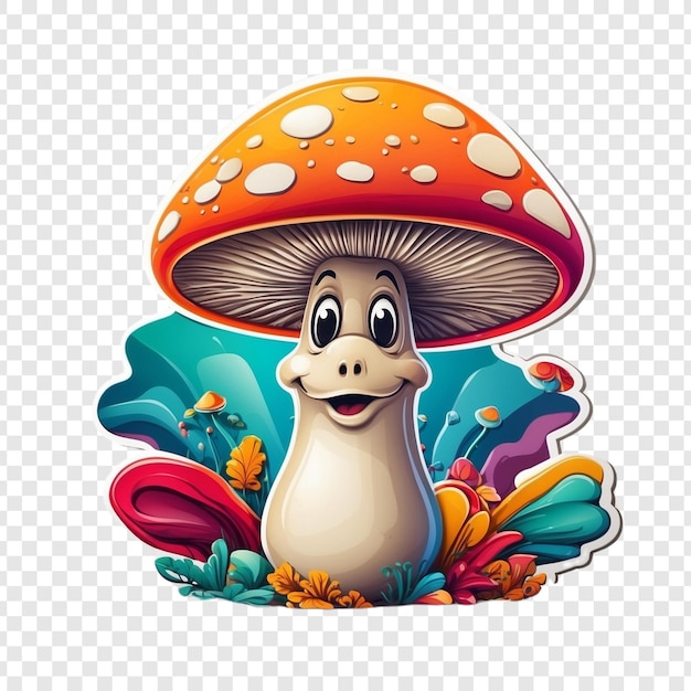 PSD cute mushroom vector art for sticker