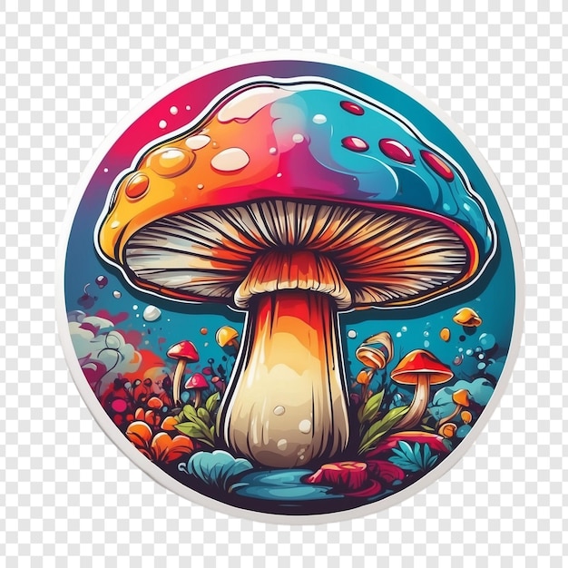 PSD cute mushroom vector art for sticker