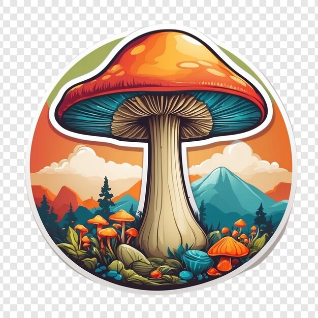 Cute mushroom vector art for sticker